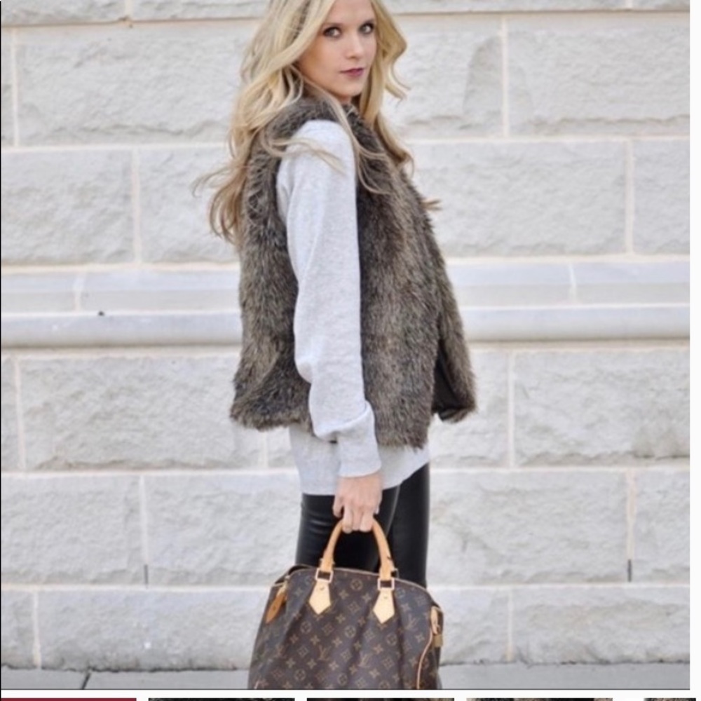 Kristin Blake Faux Fur Vest Large.